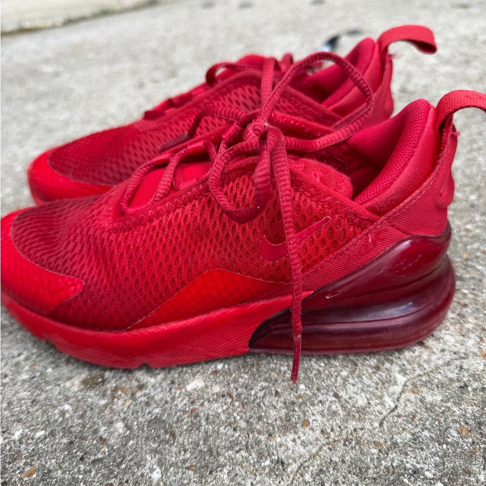 Nike Kids All-Red Air Max-Style Mesh Sneakers